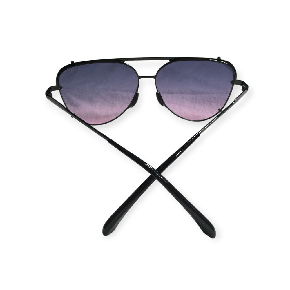Topfoxx Black Frame Aviator Sunglasses with Gradient Purple-Pink Lenses - Picture 4 of 6